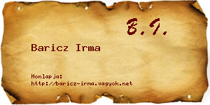 Baricz Irma névjegykártya